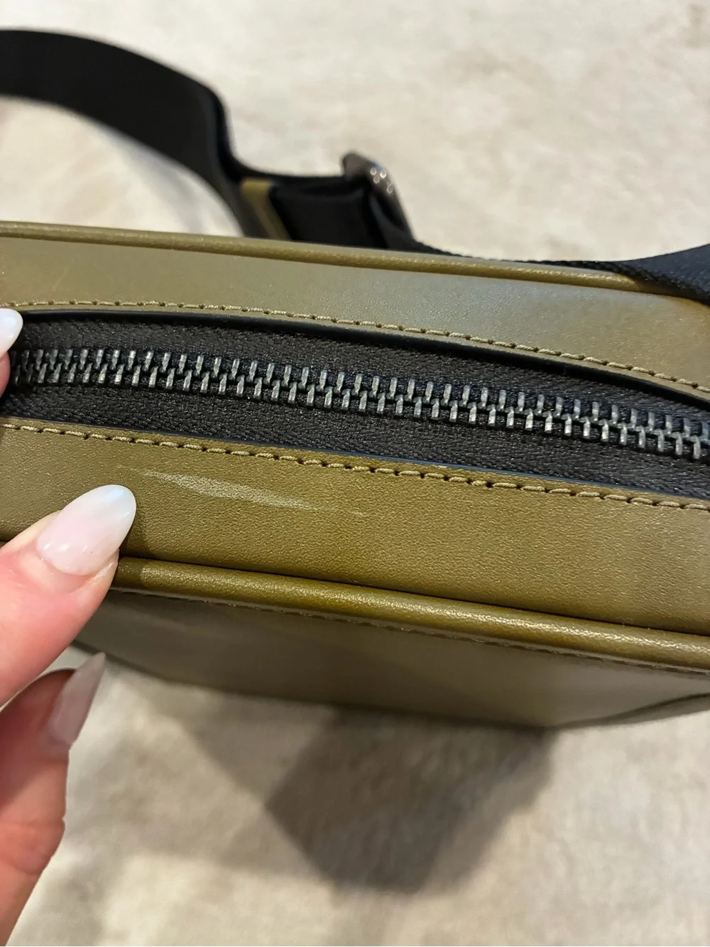 COACH Olive Green Leather Crossbody Bag